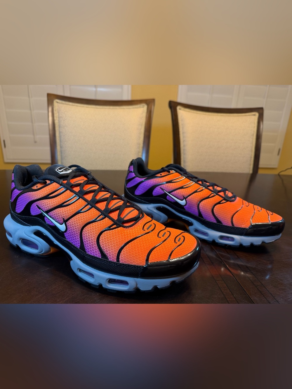 New Nike Air Max Plus TN Sneakers Shoes Orange Black Size US 12